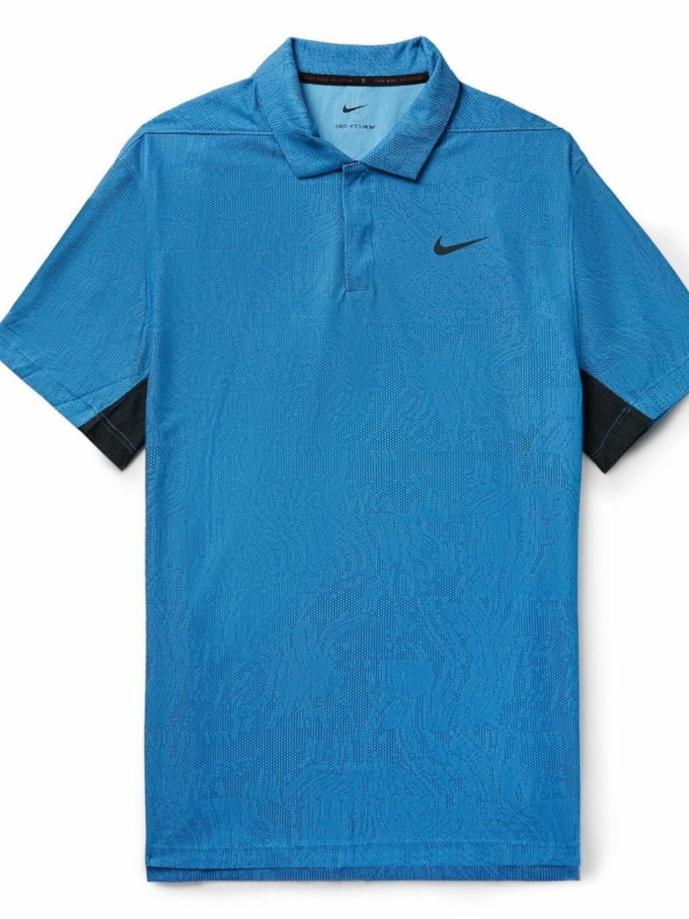 Nike Golf Tiger Woods Dri-FIT ADV Jacquard Golf Polo Shirt - Blue/Black Size XL